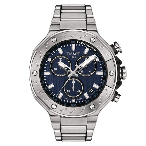 Tissot - T-Race Chronograph S.Steel w/Blue Dial 45mm T1414171104100-outletoptico-medellin-colombia