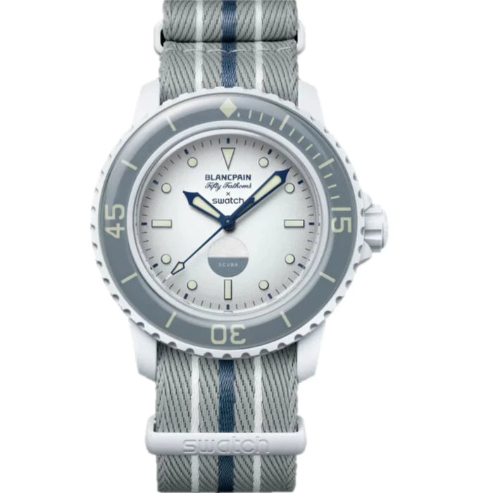Reloj Blancpain x Swatch Scuba Fifty Fathoms Antarctic Ocean SO35S100 Original