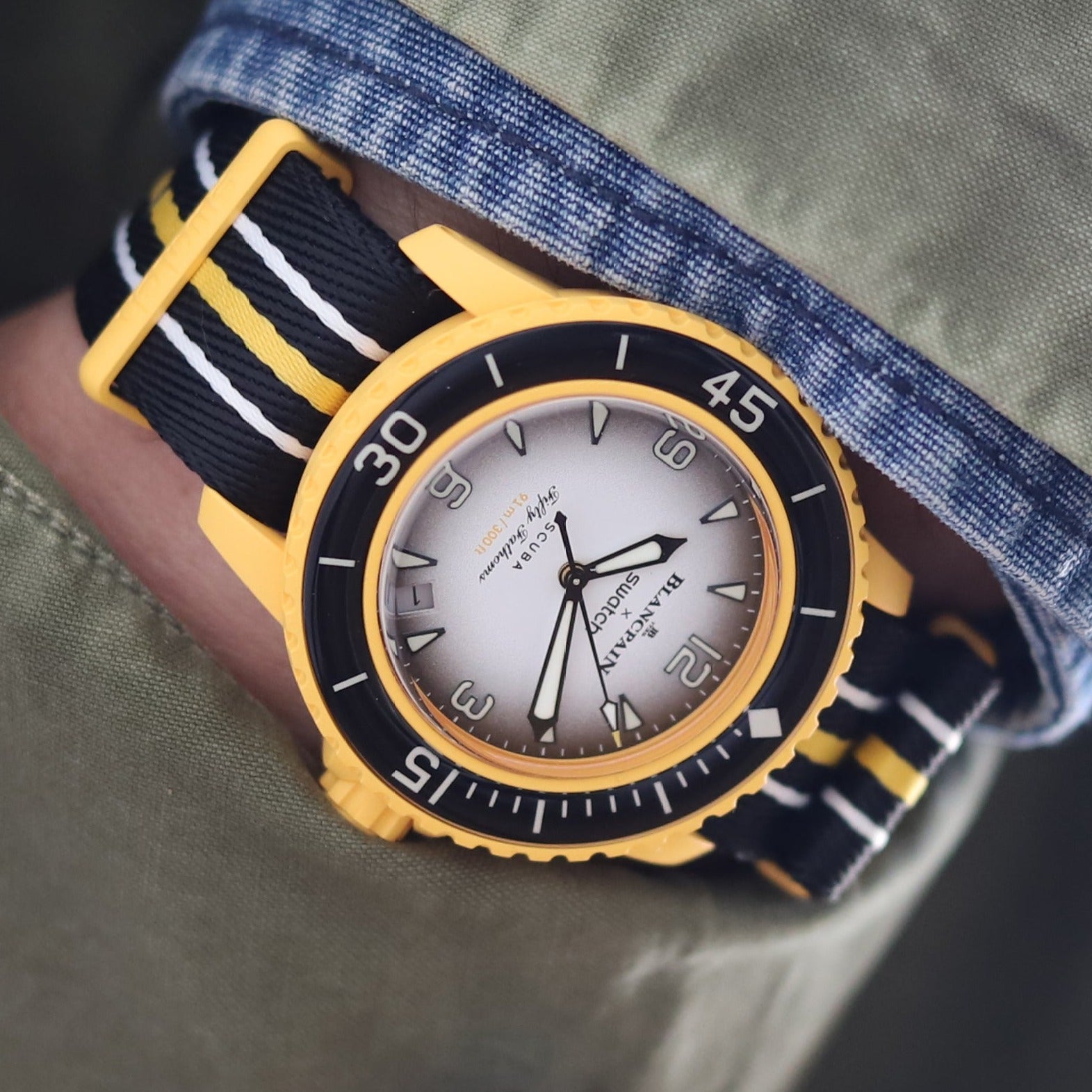 Reloj Blancpain x Swatch Scuba Fifty Fathoms Pacific Ocean SO35P100 Original