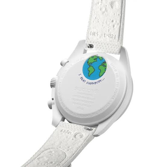 Reloj Swatch x Omega Mission To Earthphase Moonshine Gold SO33W701L Original